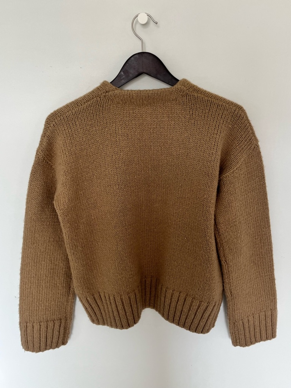 OAK + FORT Open-Front Cardigan Sweater - Camel Brown - Picture 3 of 5